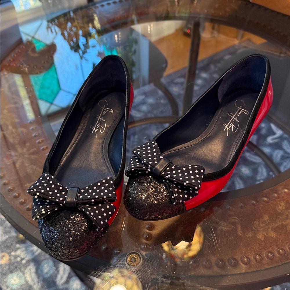 Shoes of Prey Red and black patten leather size 6 with leather soul.